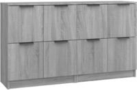 vidaXL Sideboards 2 Stk. Grau Sonoma 60x30x70 cm Holzwerkstoff