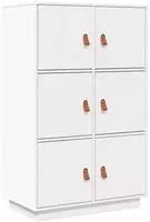vidaXL Highboard Wei&szlig; 67x40x108,5 cm Massivholz Kiefer