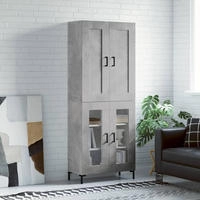 vidaXL Highboard Betongrau 69,5x34x180 cm Holzwerkstoff