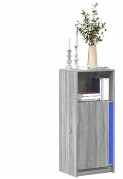 vidaXL LED-Sideboard grau Sonoma 42,5 x 34 x 100 cm Holzwerkstoff (852157)