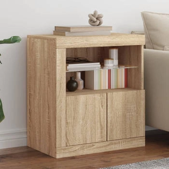 vidaXL Sideboard mit LED-Leuchten Sonoma-Eiche 60,5 x 37 x 67 cm (836618)