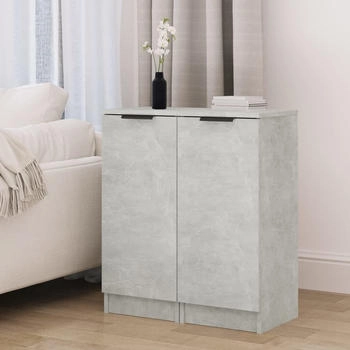 vidaXL Sideboards 2 Stk. betongrau 30 x 30 x 70 cm Holzwerkstoff (811142)