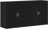 vidaXL Sideboard 2 pcs Schwarz Eichen-Optik 79 x 38 x 80 cm