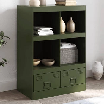 vidaXL Highboard olivgrün 67 x 39 x 95 cm Stahl (841803)