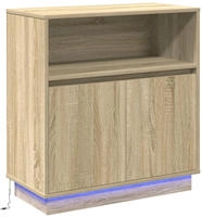 vidaXL LED-Sideboard Sonoma-Eiche 71 x 34,5 x 75 cm Holzwerkstoff