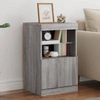 Sideboard Mit Led-leuchten Grau Sonoma 41x37x67 Cm Vidaxl
