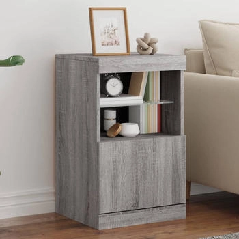 vidaXL Sideboard mit LED-Leuchten grau Sonoma 41 x 37 x 67 cm (836684)