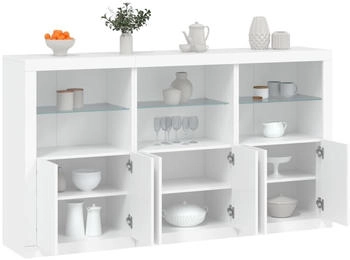 vidaXL Sideboard mit LED-Leuchten weiß 181,5 x 37 x 100 cm (3209149)