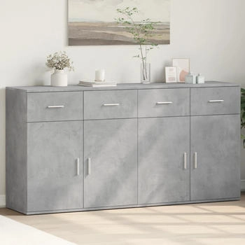 vidaXL Sideboards 2 Stk. betongrau 79 x 38 x 80 cm Holzwerkstoff (3276619)