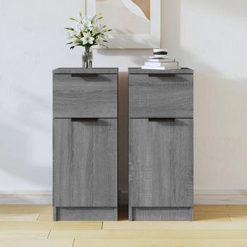 vidaXL Sideboards 2 Stk. grau Sonoma 30 x 30 x 70 cm Holzwerkstoff (817003)