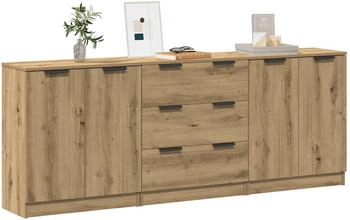 vidaXL Sideboards 3 Stk. Artisan-Eiche 60 x 30 x 70 cm Holzwerkstoff (3329226)