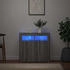 vidaXL Sideboard mit LED-Beleuchtung grau Sonoma 80 x 35 x 75 cm (815730)