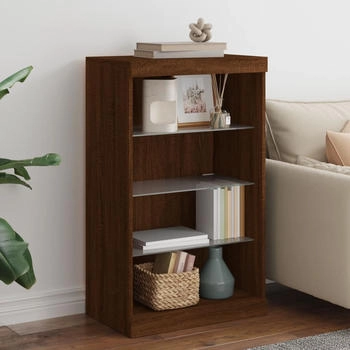 vidaXL Sideboard mit LED-Leuchten braun Eichen-Optik 60,5 x 37 x 100 cm (836713)