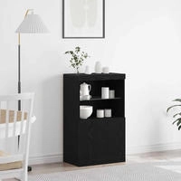 vidaXL LED-Sideboard Schwarz 60 x 37 x 100 cm Holzwerkstoff