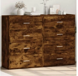 vidaXL Sideboards 2 Stk. Räuchereiche 60 x 31 x 84 cm Holzwerkstoff (3276585)
