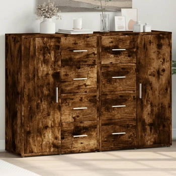 vidaXL Sideboards 2 Stk. Räuchereiche 60 x 31 x 84 cm Holzwerkstoff (3276592)