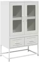 vidaXL Highboard Wei&szlig; 68x39x111,5 cm Stahl