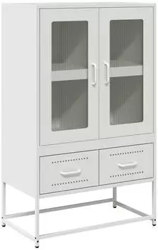 vidaXL Highboard Wei&szlig; 68x39x111,5 cm Stahl (853367)