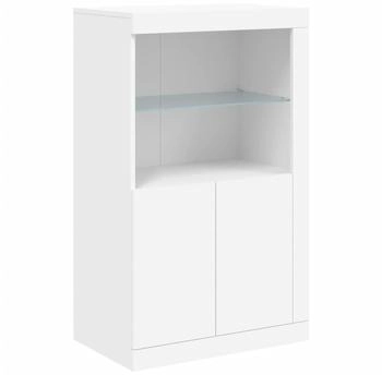 vidaXL Beistellschrank mit LED-Leuchten Weiß Holzwerkstoff (836623)