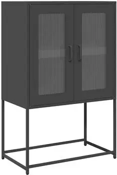 vidaXL Highboard Schwarz 68x39x107 cm Stahl (853374)