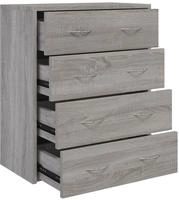vidaXL Kommode mit 4 Schubladen 60x30,5x71 cm Grau Sonoma