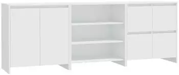vidaXL 3-tlg. Sideboard Weiß Holzwerkstoff (3098073)