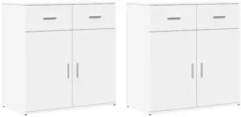 vidaXL Sideboards 2 Stk. Weiß 79x38x80 cm Holzwerkstoff (3276616)