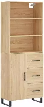 vidaXL Highboard Sonoma-Eiche 69,5x34x180 cm Holzwerkstoff (3189472)