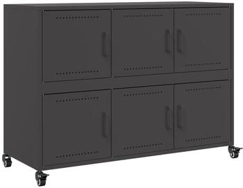 vidaXL Sideboard Schwarz 100,5x39x72 cm Stahl (846740)