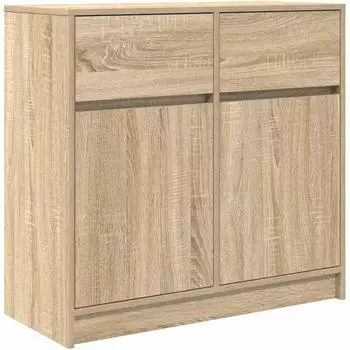 vidaXL Sideboard mit Schublade Sonoma-Eiche 80x34x76 cm Holzwerkstoff (861537)