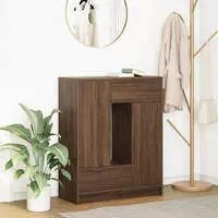 vidaXL Sideboard mit Schubladen T&uuml;ren Braun Eichen-Optik 73x31x90 cm