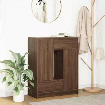 vidaXL Sideboard mit Schubladen T&uuml;ren Braun Eichen-Optik 73x31x90 cm (861856)