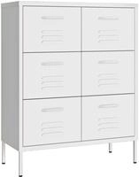 vidaXL Schubladenschrank Wei&szlig; 80x35x101,5 cm Stahl