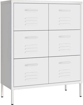 vidaXL Schubladenschrank Weiß 80x35x101,5 cm Stahl (336152)