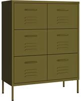 vidaXL Schubladenschrank Olivgr&uuml;n 80x35x101,5 cm Stahl