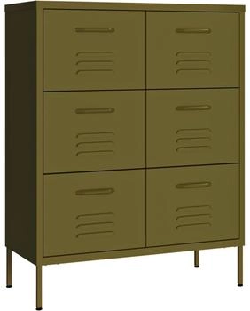 vidaXL Schubladenschrank Olivgrün 80x35x101,5 cm Stahl (336144)