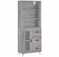 vidaXL Highboard Grau Sonoma 69,5x34x180 cm Holzwerkstoff