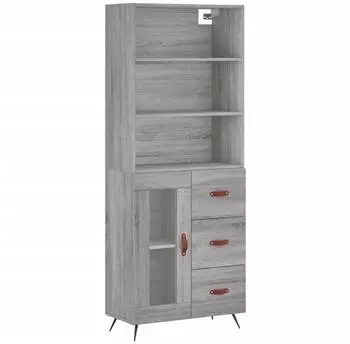 vidaXL Highboard Grau Sonoma 69,5x34x180 cm Holzwerkstoff (3189483)
