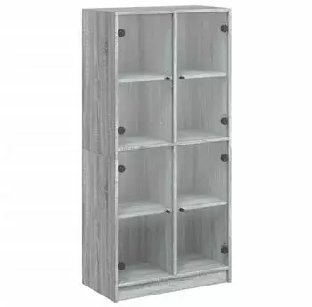 vidaXL Highboard mit Türen Grau Sonoma 68x37x142 cm Holzwerkstoff (3295862)