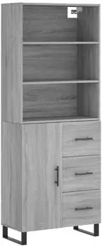 vidaXL Highboard Grau Sonoma 69,5x34x180 cm Holzwerkstoff (3189475)