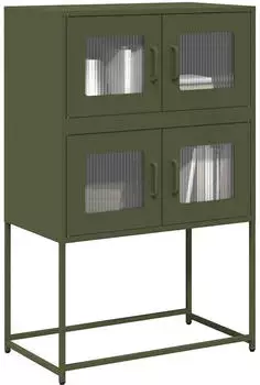 vidaXL Highboard Olivgrün 68x39x107 cm Stahl (853348)