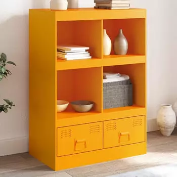 vidaXL Highboard Senfgelb 67x39x95 cm Stahl (841802)