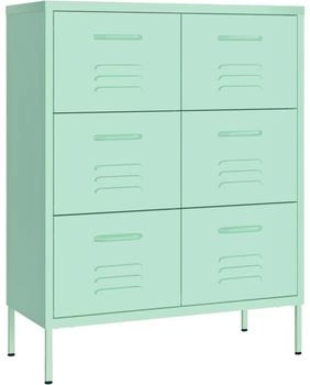 vidaXL Schubladenschrank Minzgrün 80x35x101,5 cm Stahl (336149)