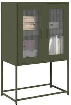 vidaXL Highboard Olivgrün 68x39x107 cm Stahl (853378)