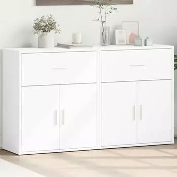 vidaXL Sideboards 2 Stk. Weiß 60x31x70 cm Holzwerkstoff (3276546)