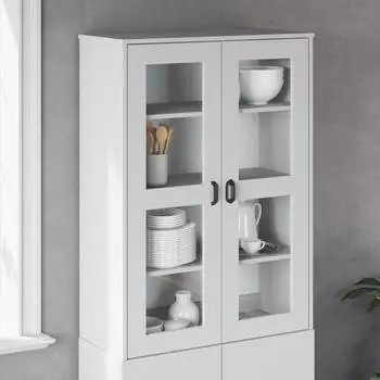 vidaXL Aufsatz f&uuml;r Highboard VIKEN Wei&szlig; Holzwerkstoff (374941)