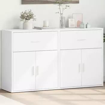 vidaXL Sideboards 2 Stk. Weiß 60x31x70 cm Holzwerkstoff (3276539)