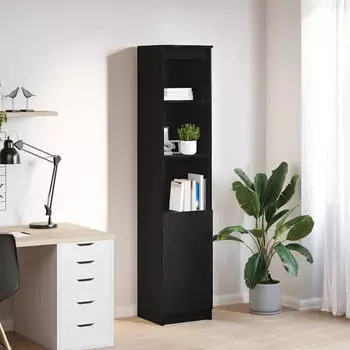 vidaXL Highboard Schwarz Eichen-Optik 37,5x35x180 cm Holzwerkstoff (861671)