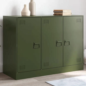 vidaXL Sideboard Olivgrün 99x39x73 cm Stahl (841725)