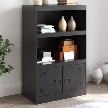 vidaXL Sideboard Schwarz 67x39x107 cm Stahl (841667)